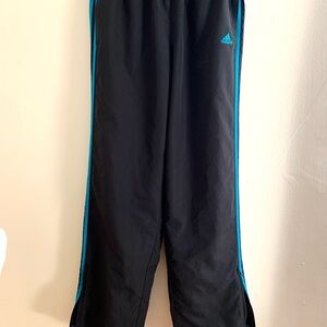 Adidas Black Joggers with Blue Accents
